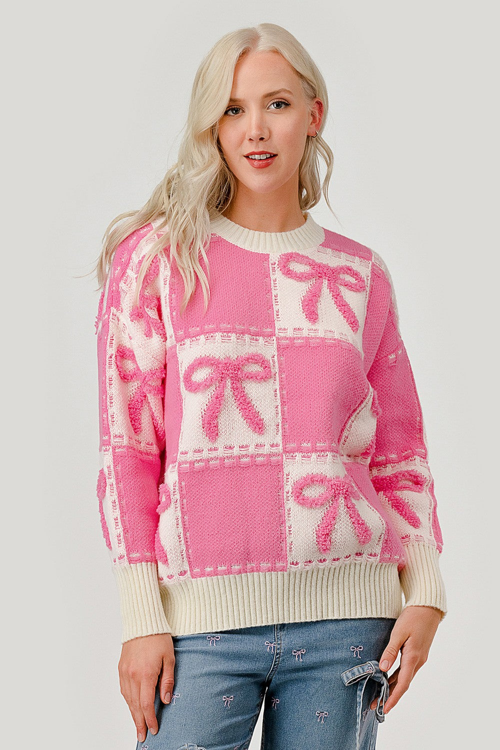 Plus size pink sweater best sale