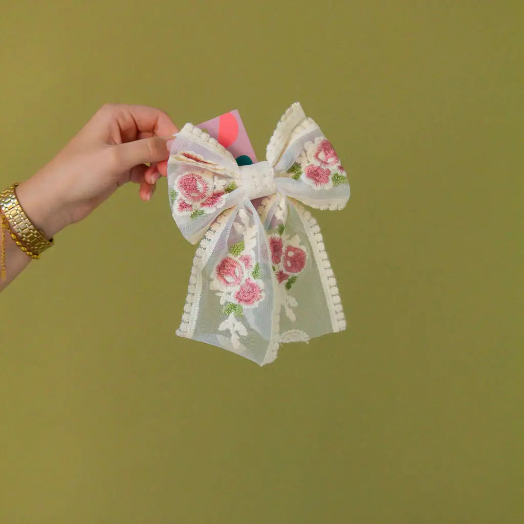 Embroidered bow