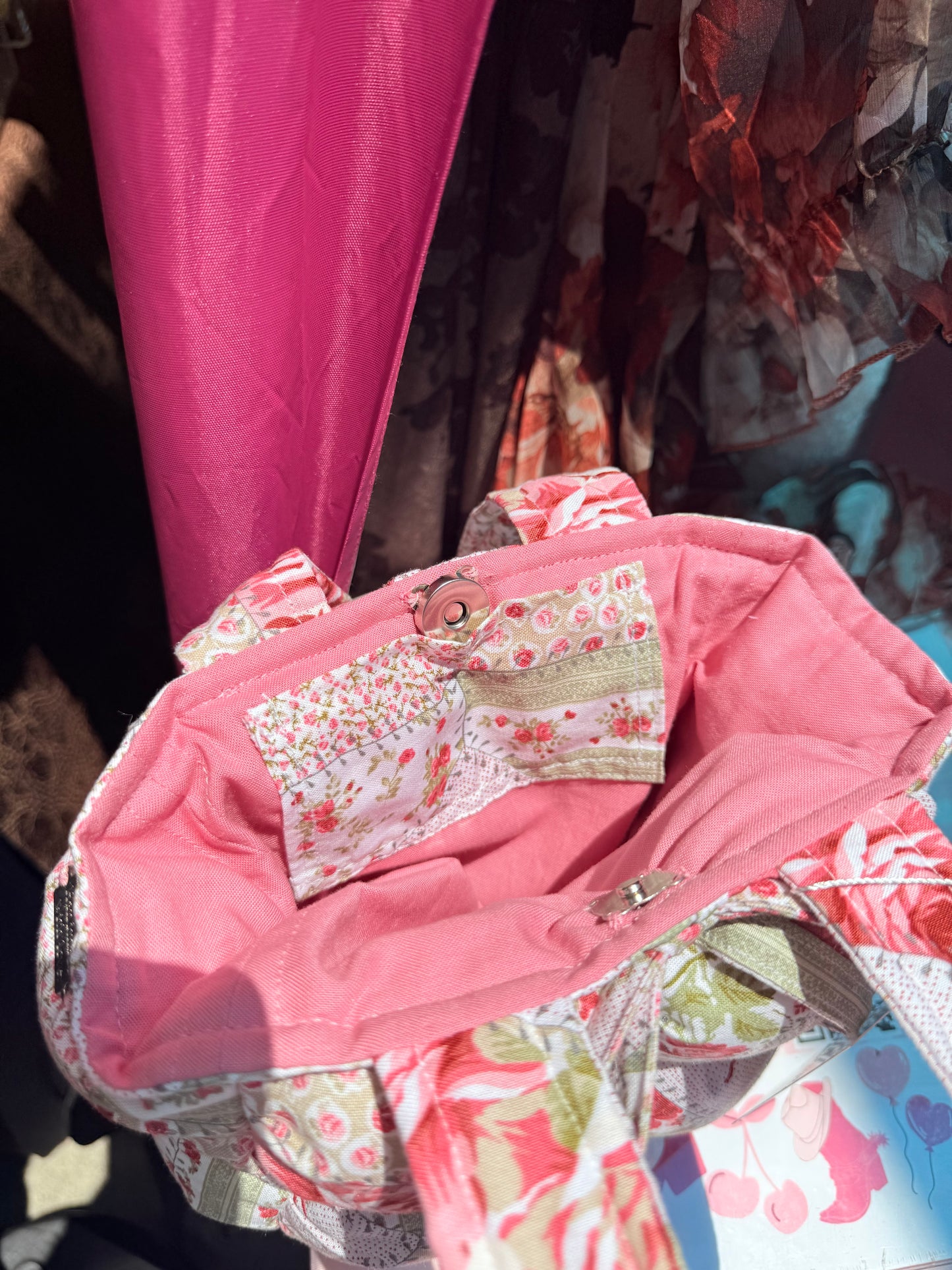 Preorder: pink floral mini tote