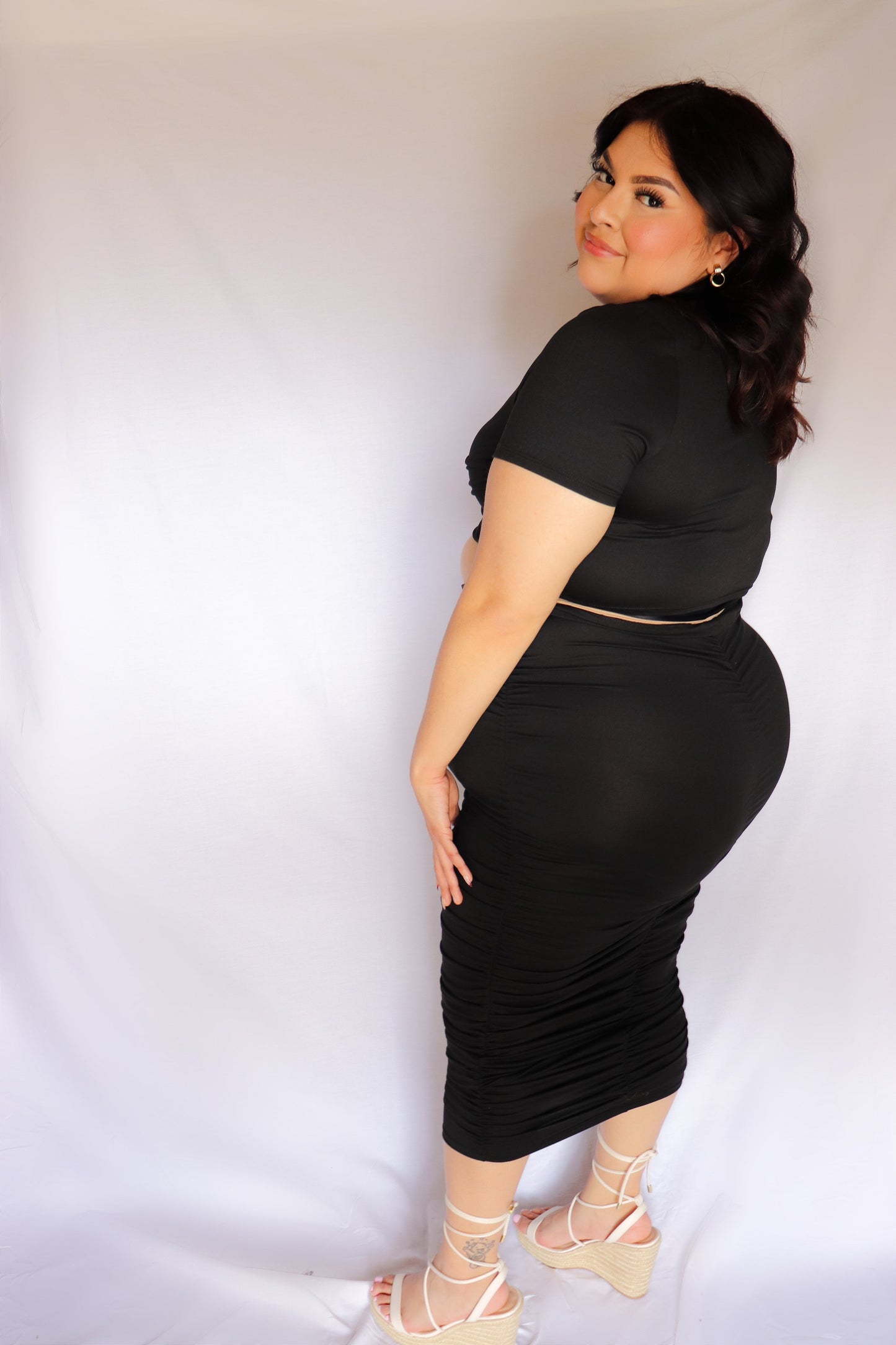 Julie - black Plus size skirt