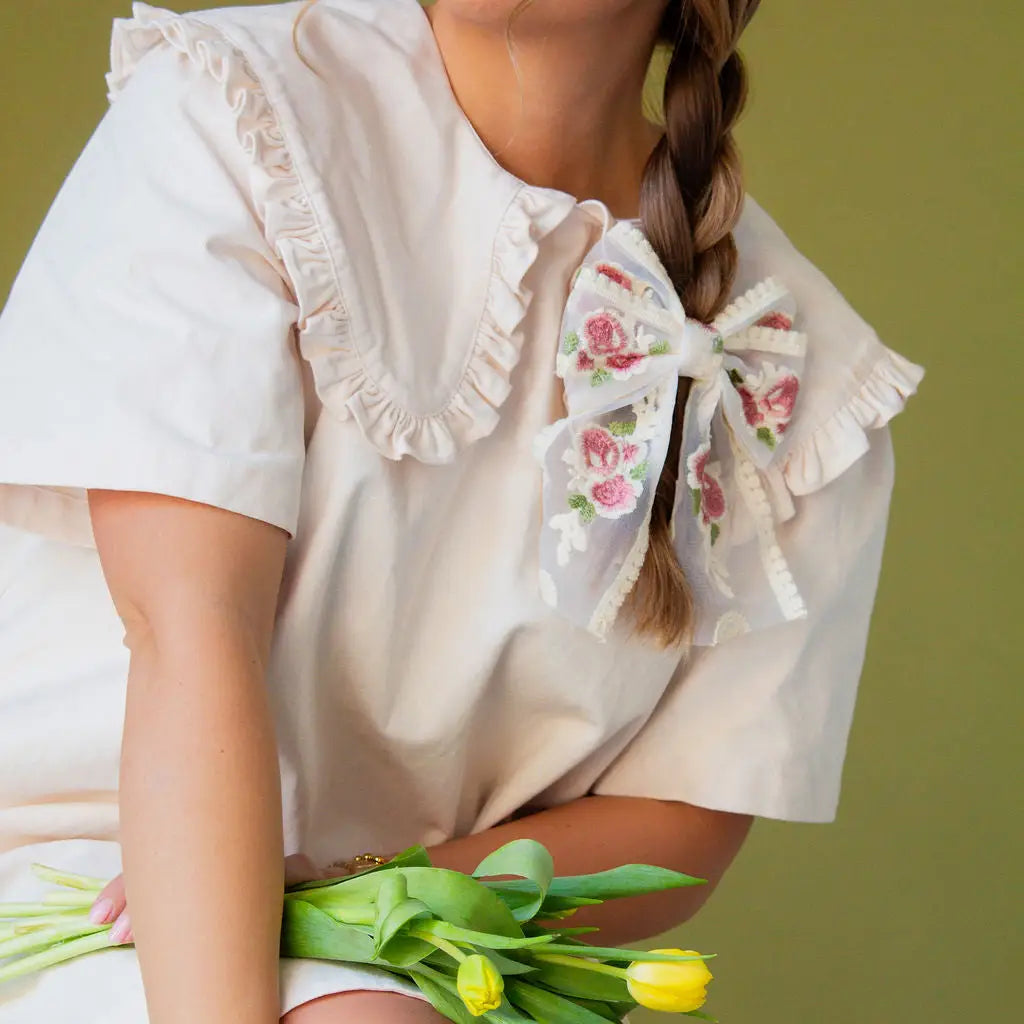 Embroidered bow