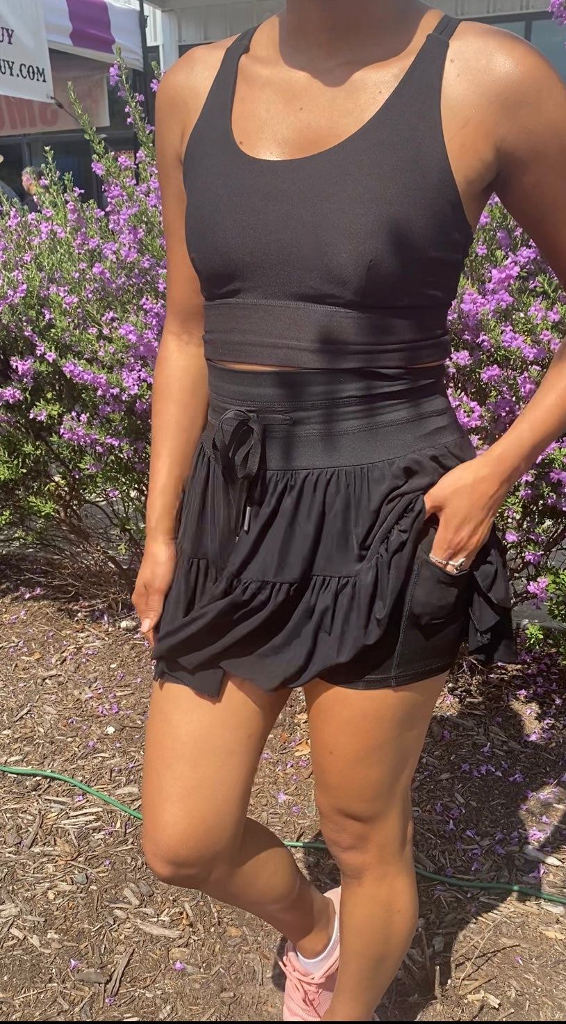Gabriella- black athletic skort
