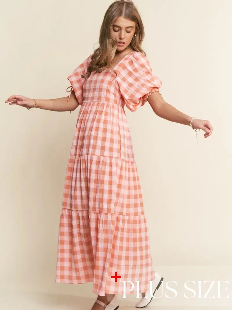 Salmon maxi dress