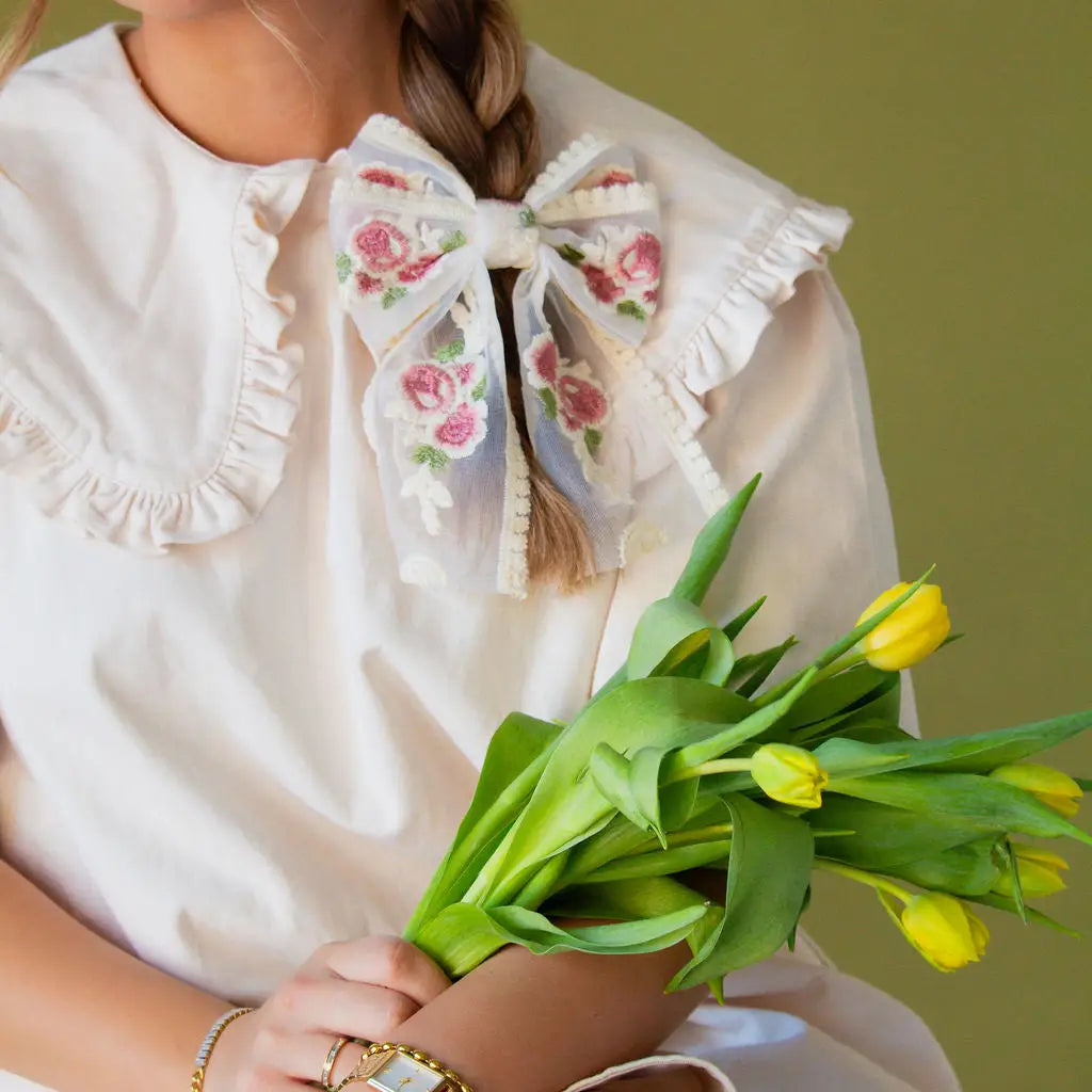 Embroidered bow