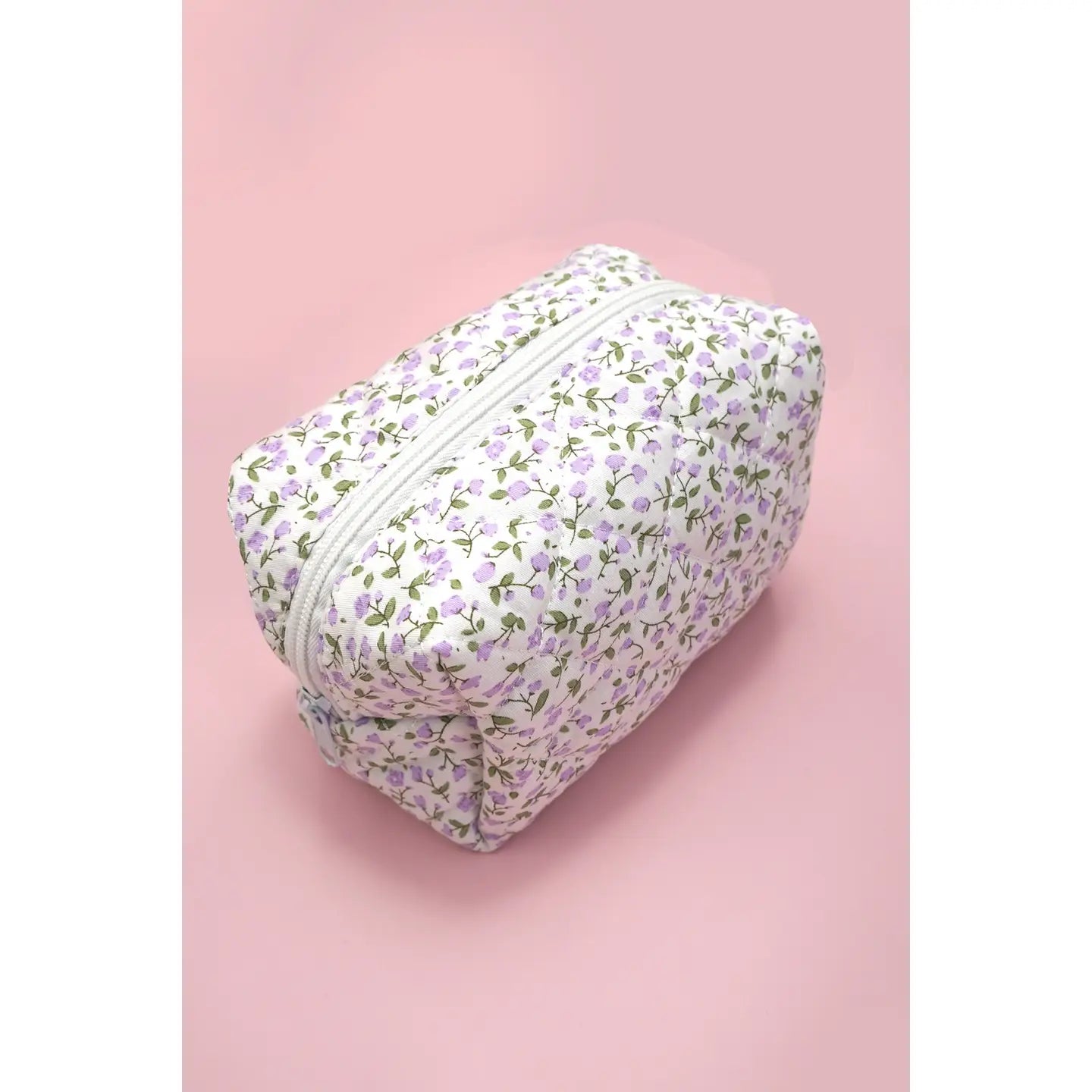 Purple floral cosmetic bag