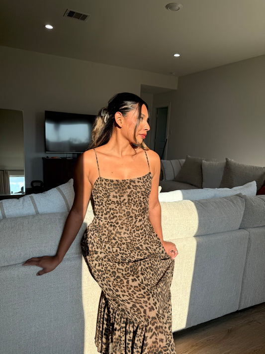 Animal print maxi dress