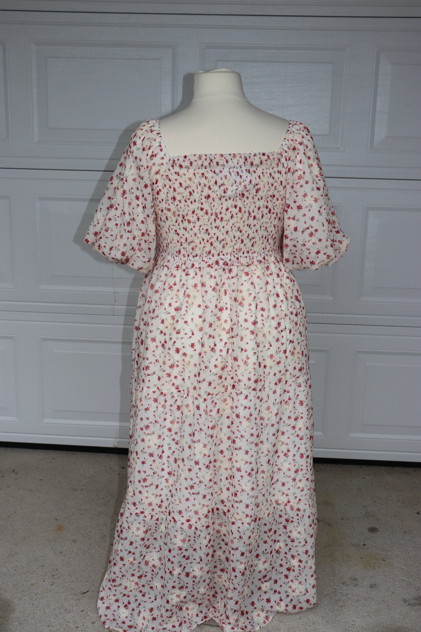 Pink and red floral dress- plus