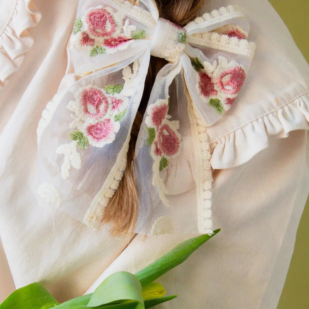 Embroidered bow
