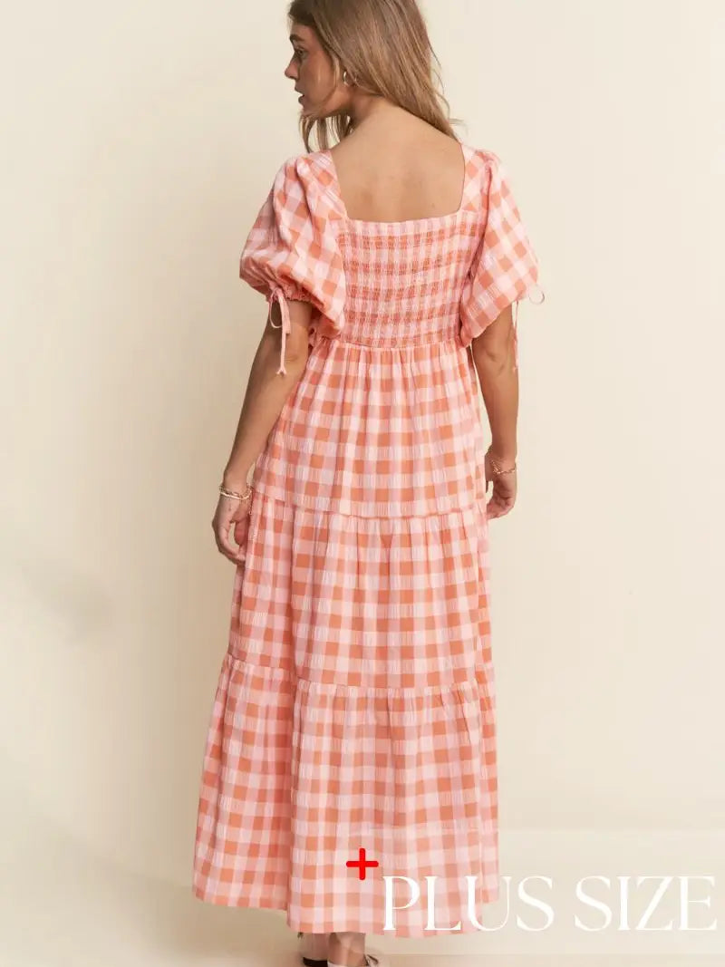 Salmon maxi dress