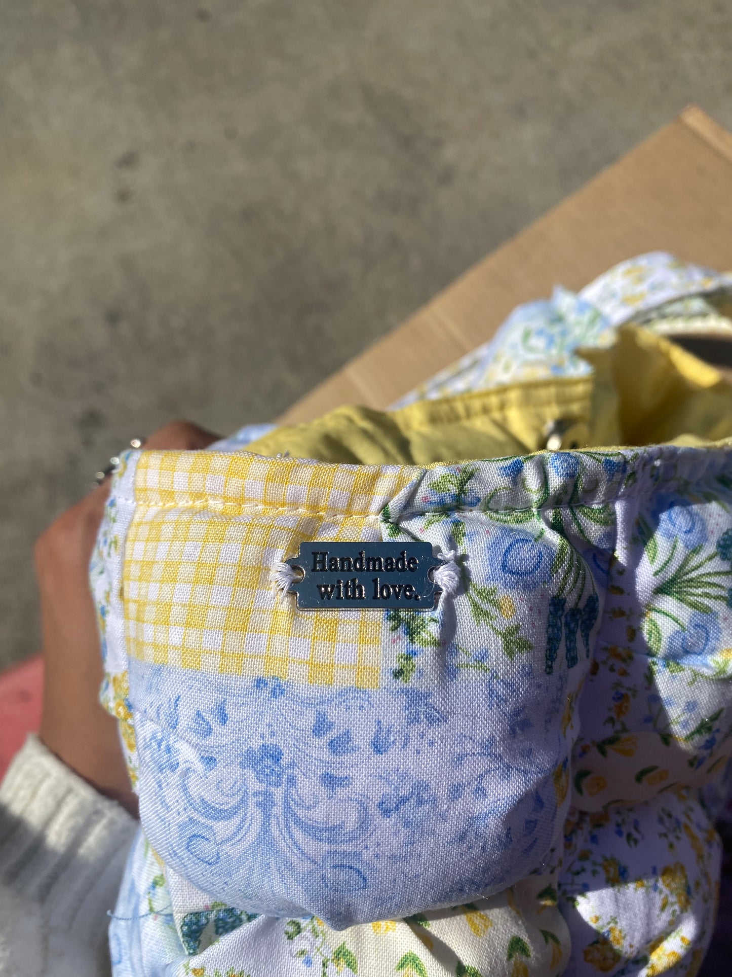 Preorder: Blue puff quilted tote