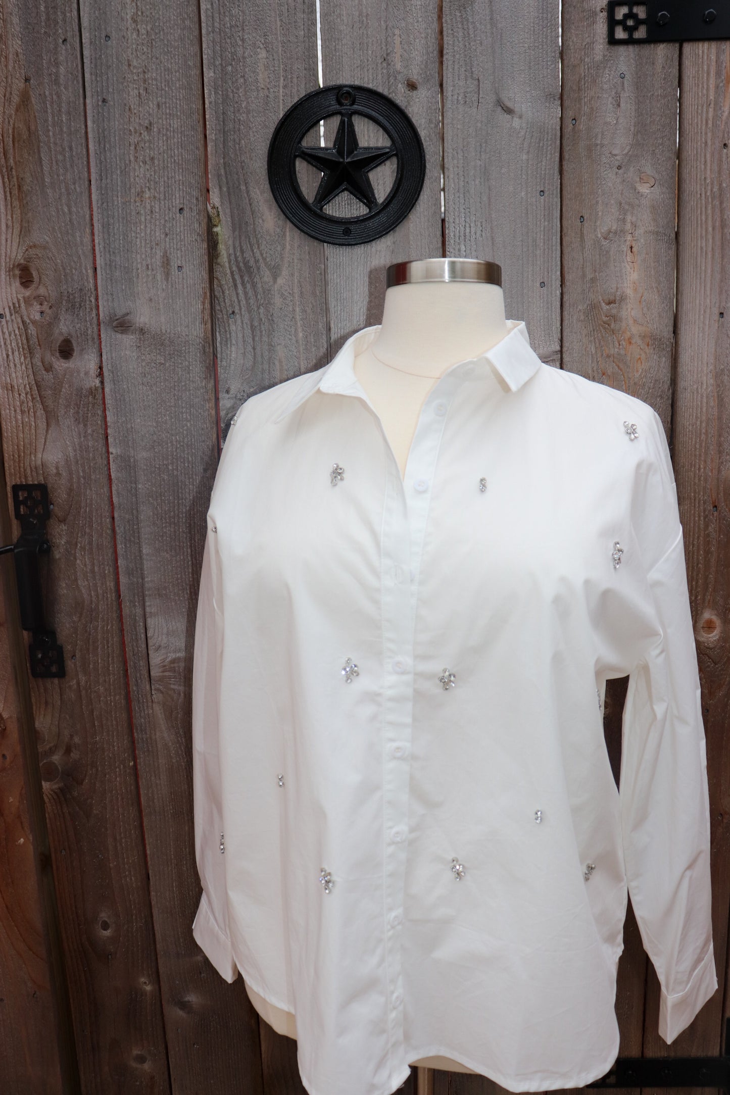Lily- plus size white button down