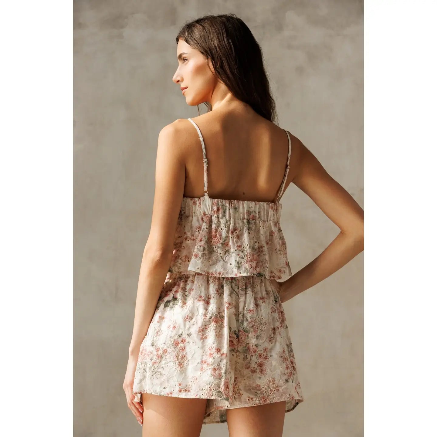 Floral ruffle shorts