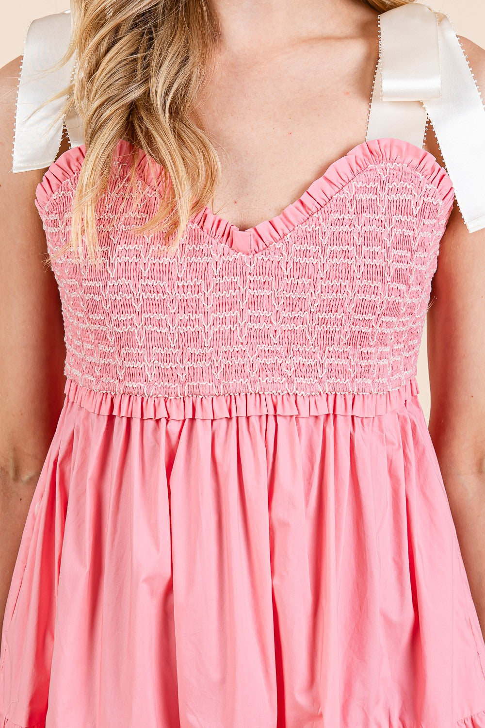 Pink tiered maxi dress