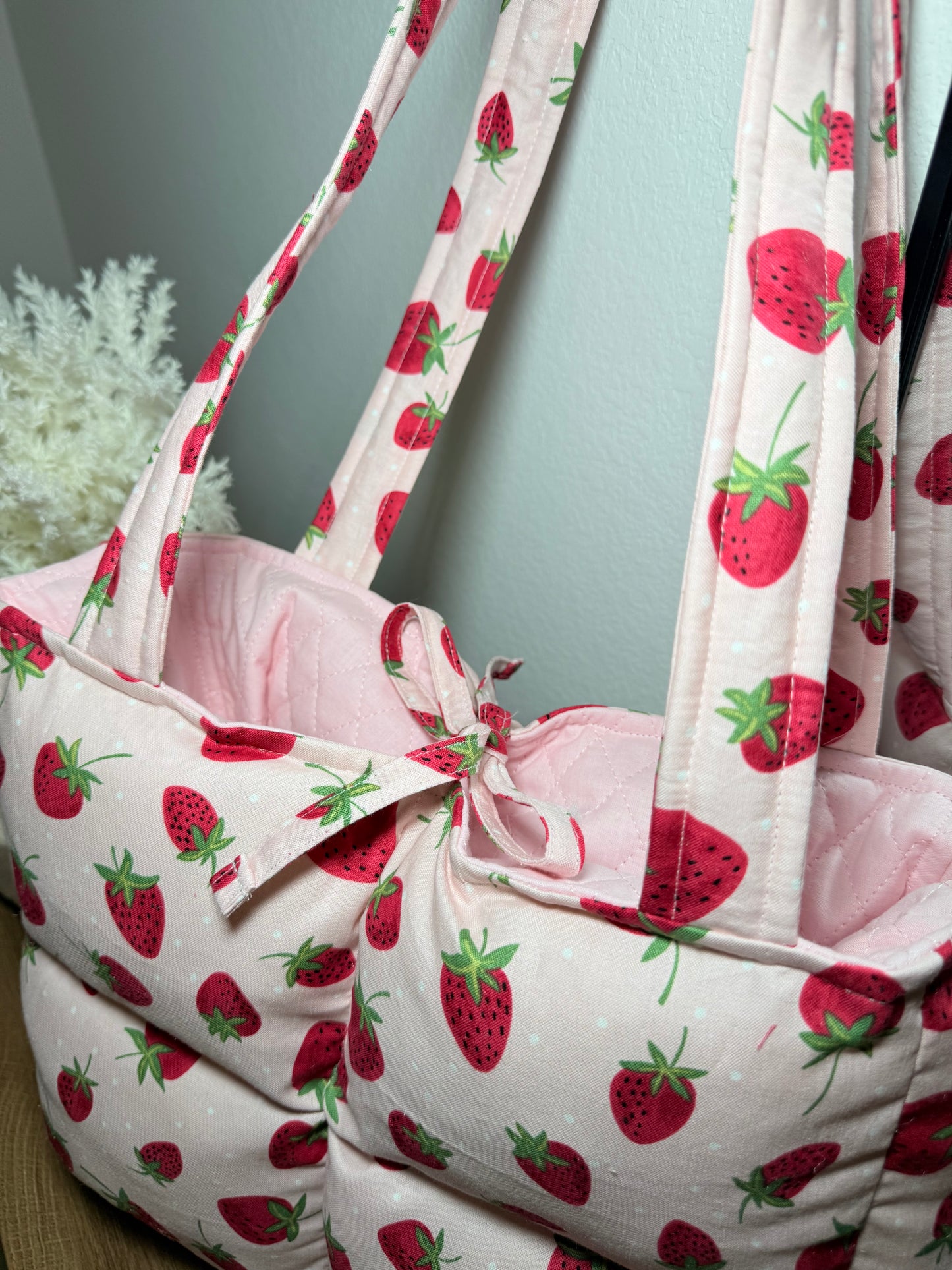 Preorder: Handmade Strawberry book tote