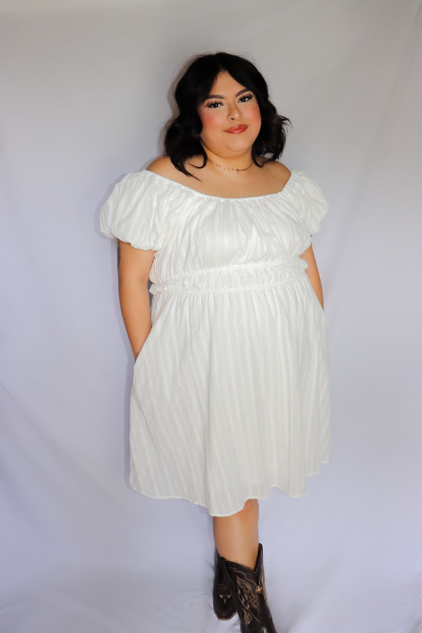 Haven - Plus size off shoulder dress