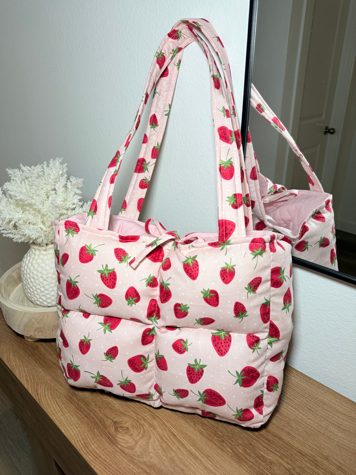 Preorder: Handmade Strawberry book tote