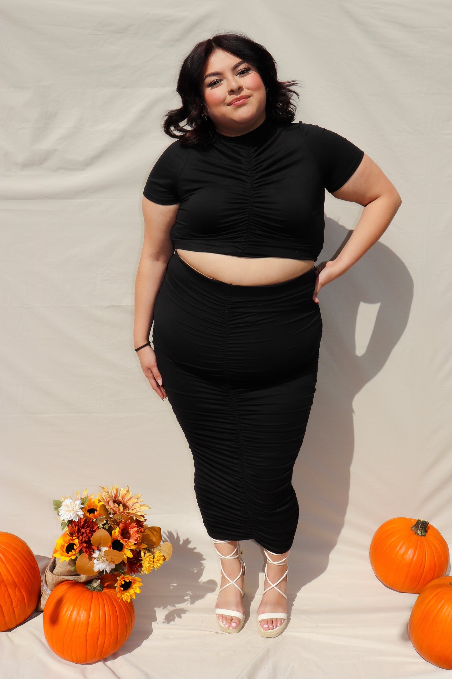 Julie - black Plus size top