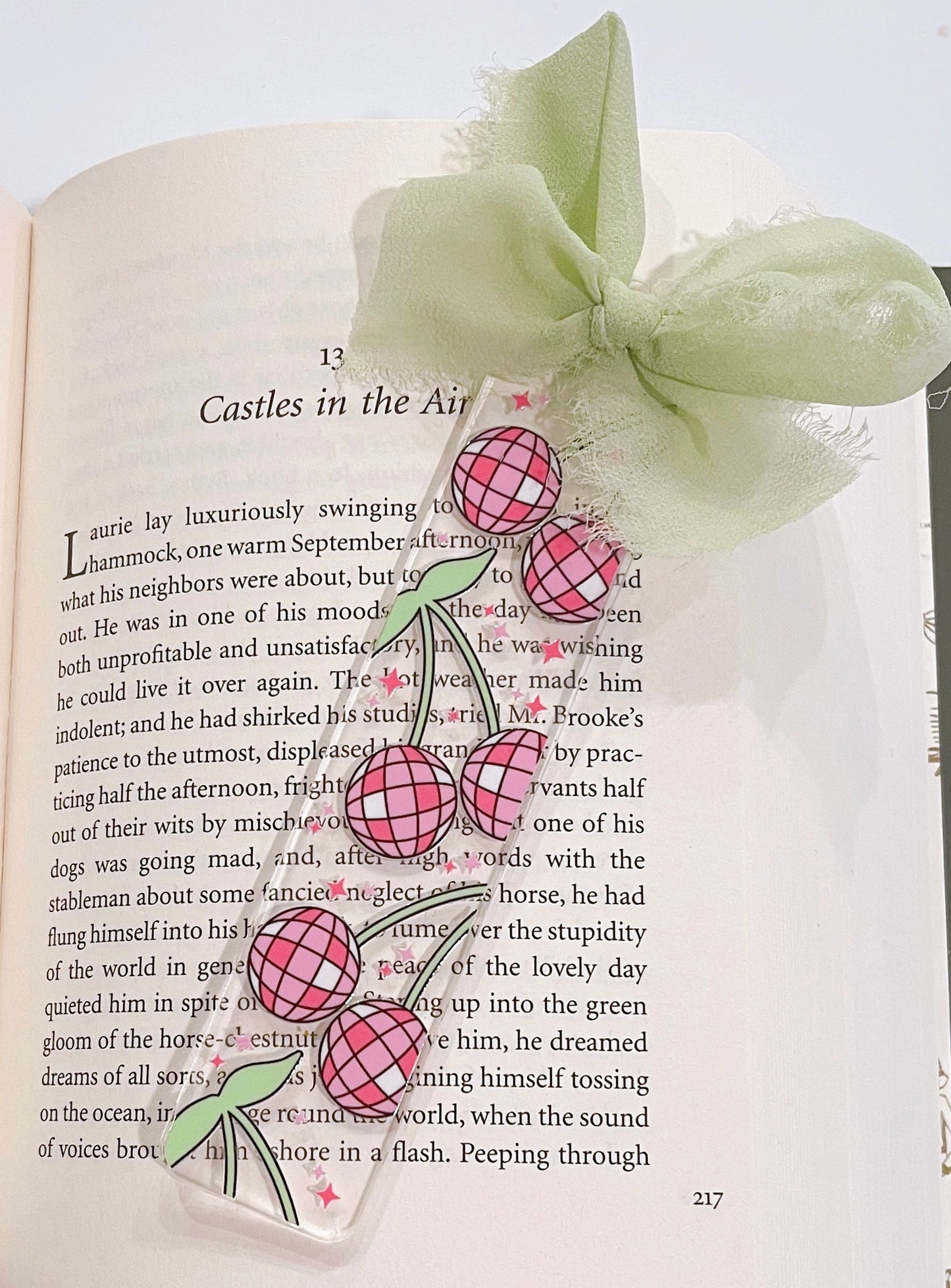 Disco ball cherries bookmark