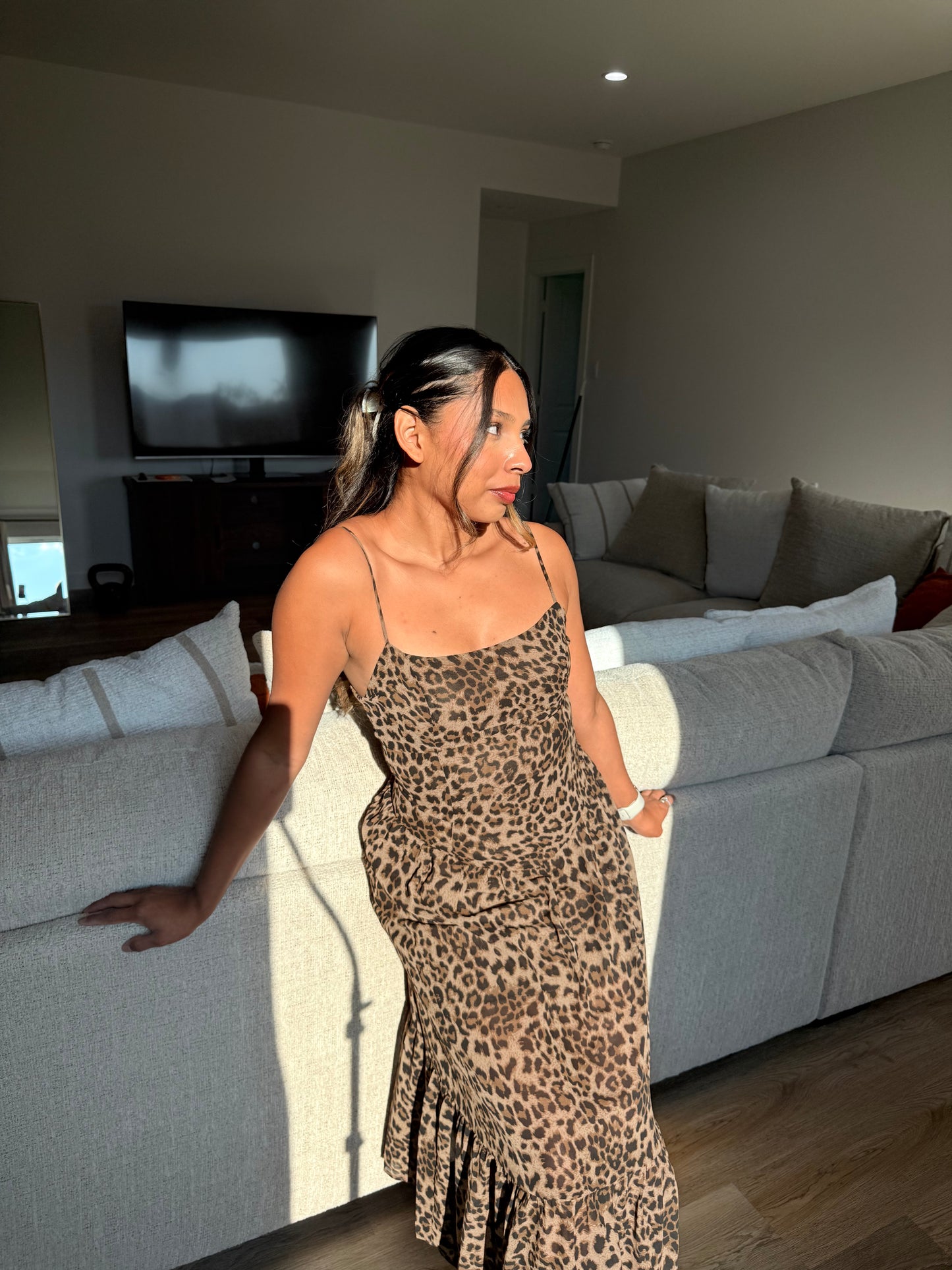 Animal print maxi dress