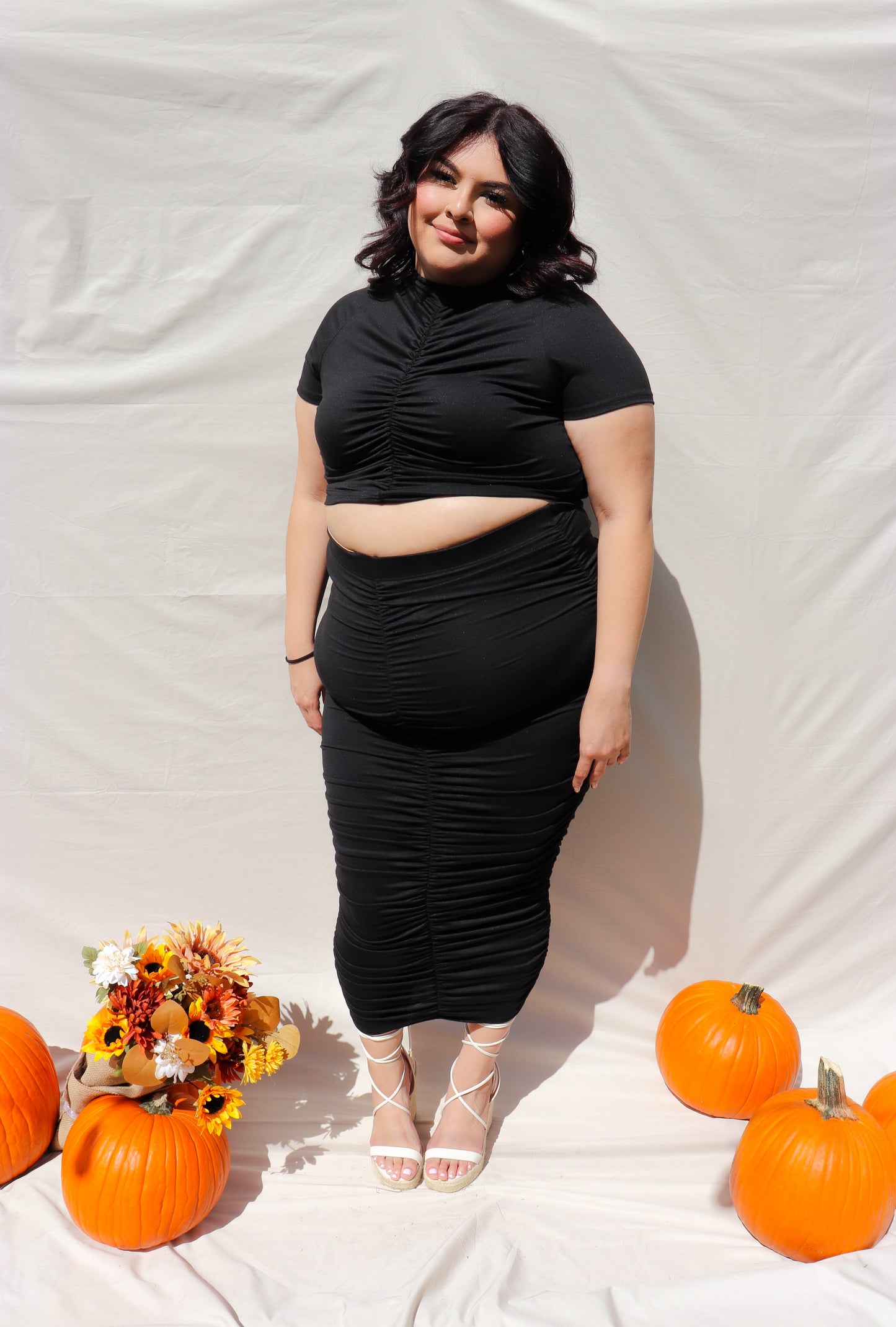 Julie - black Plus size top