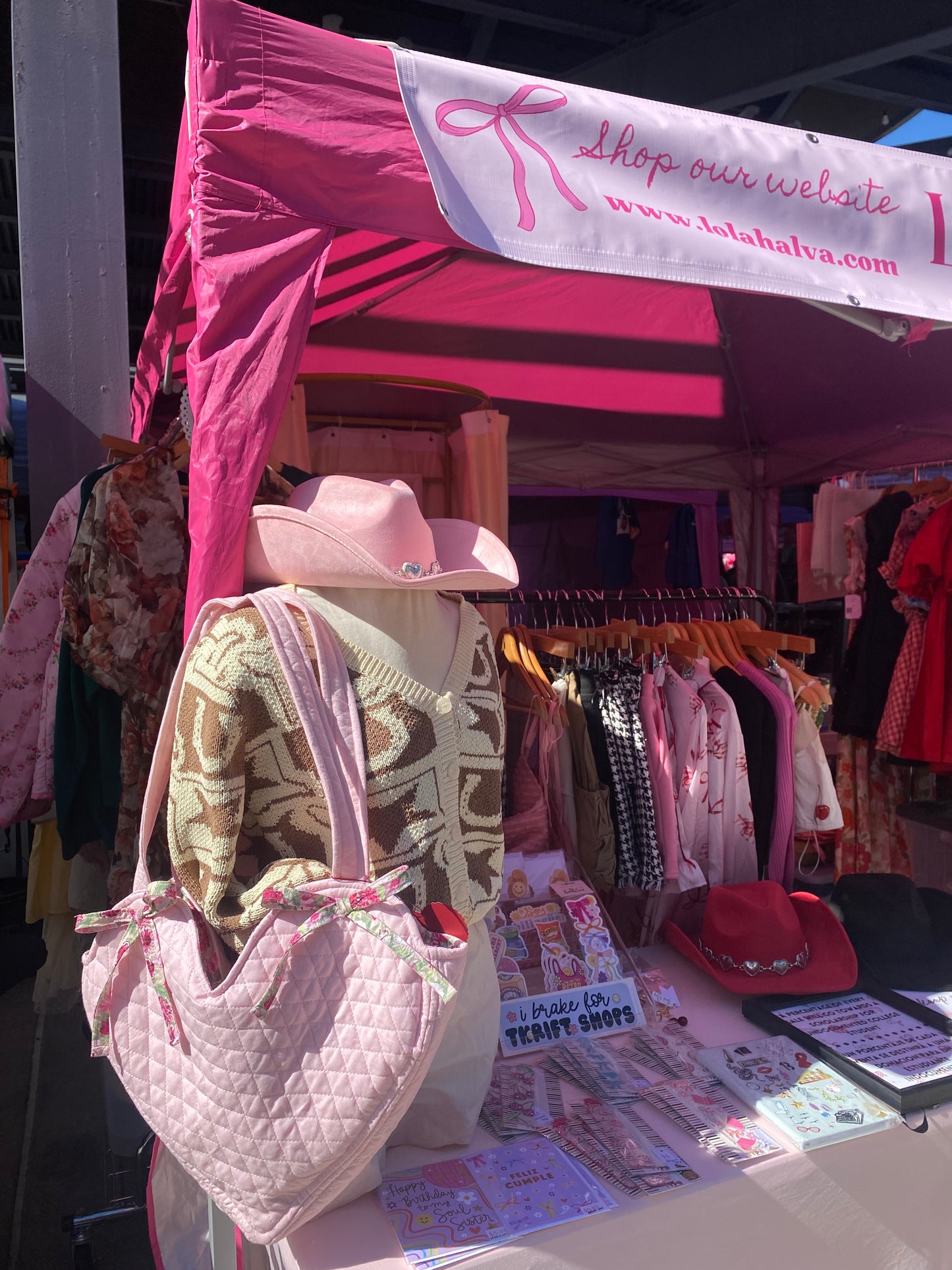 Pink heart bag with pink floral