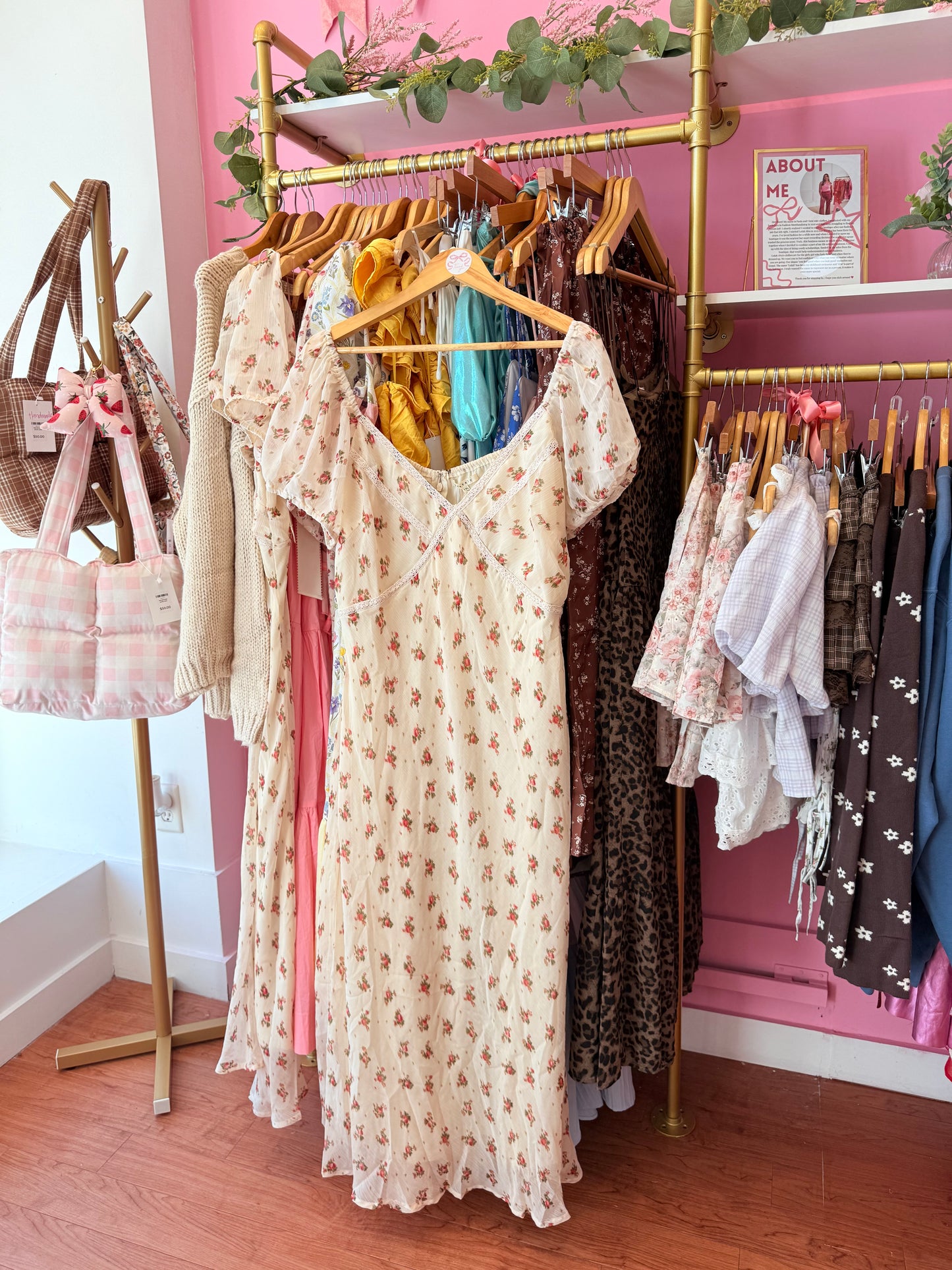 Floral print midi dress plus
