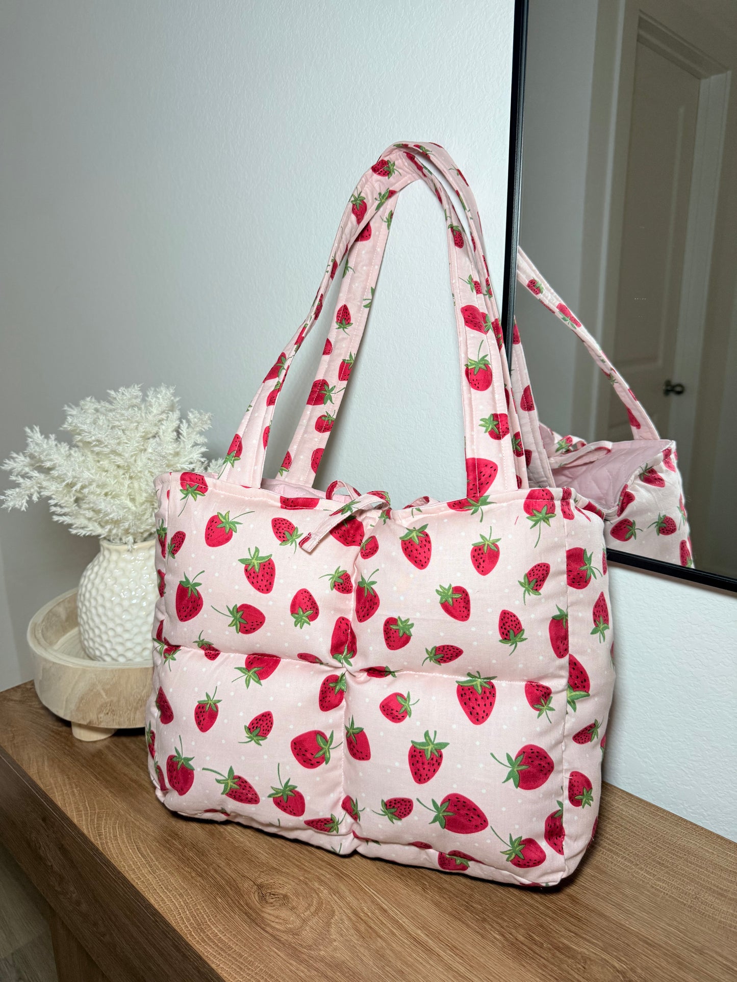 Preorder: Handmade Strawberry book tote