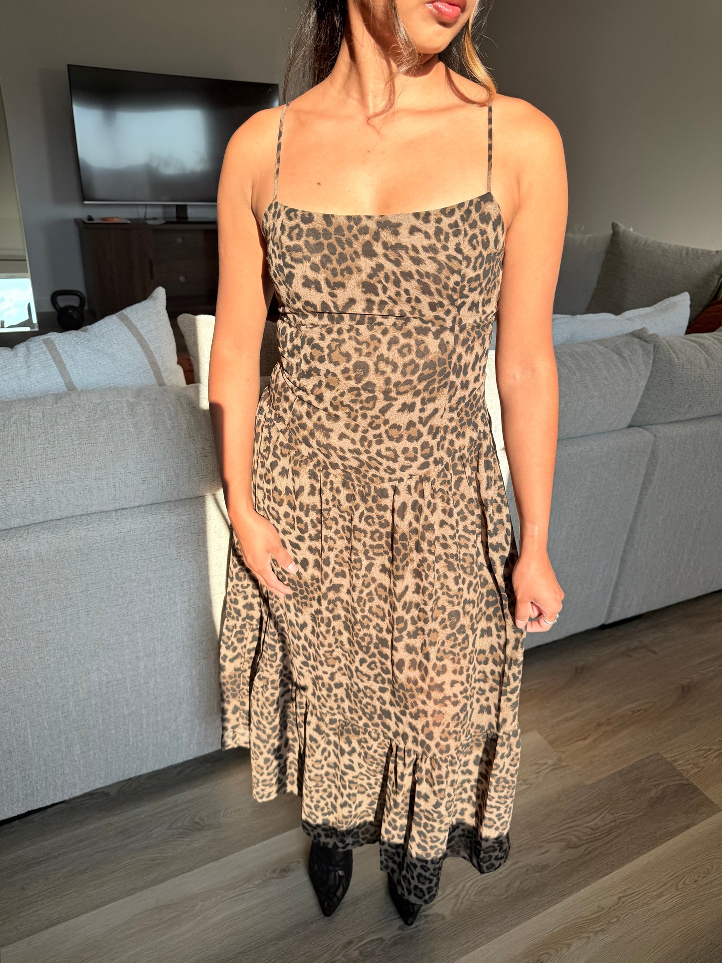 Animal print maxi dress