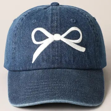 Bow denim hat