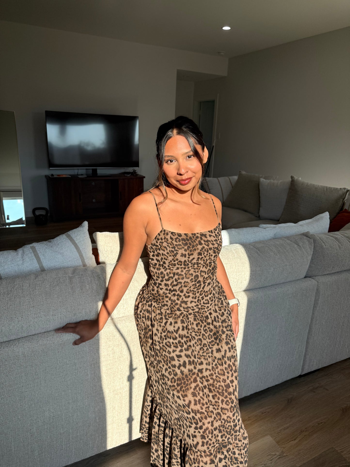 Animal print maxi dress