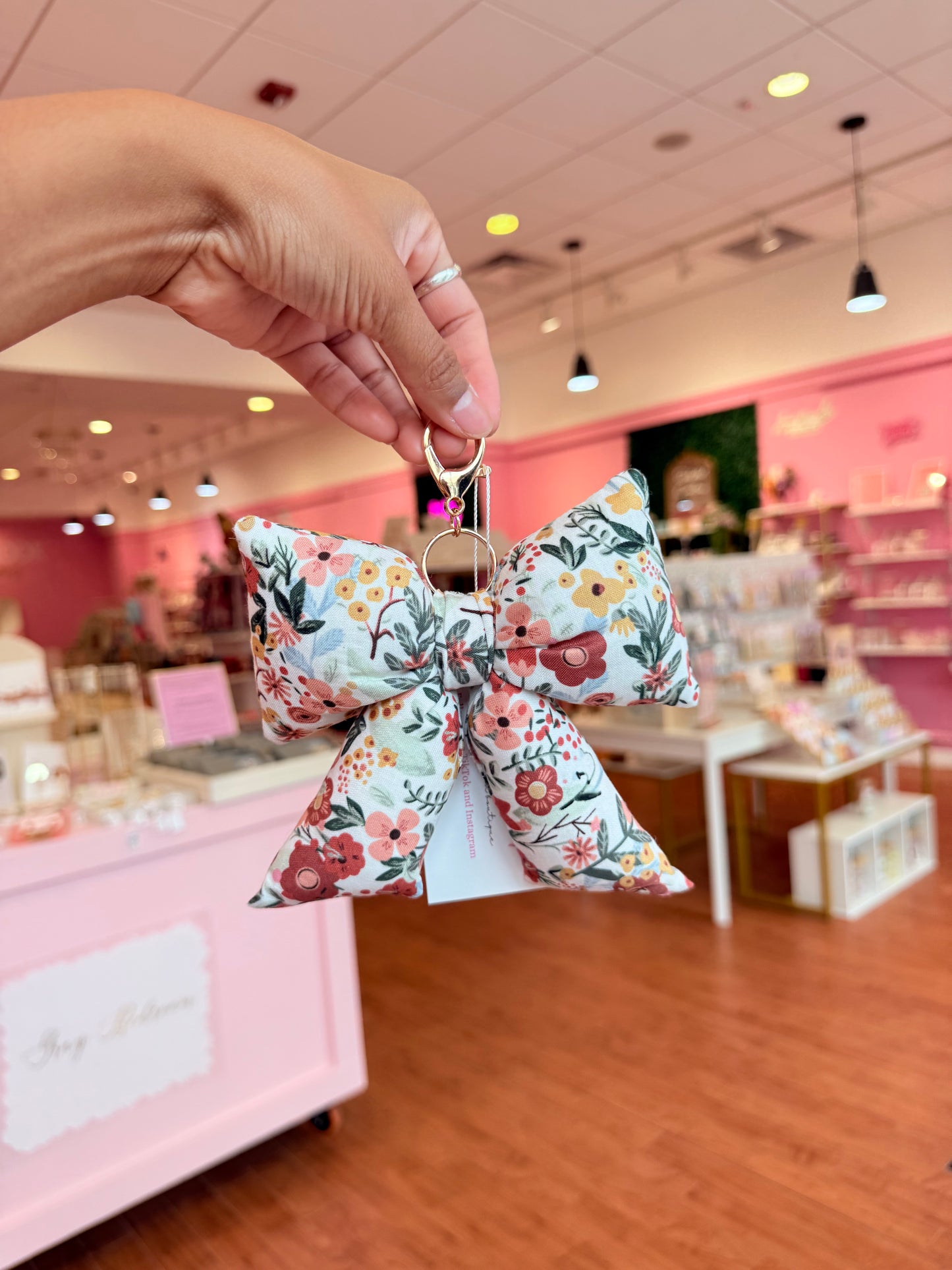 Handmade puffy bow keychains