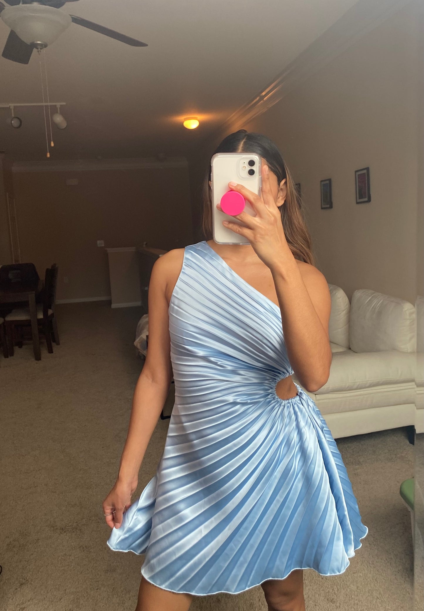 Ava- pleated one shoulder dress