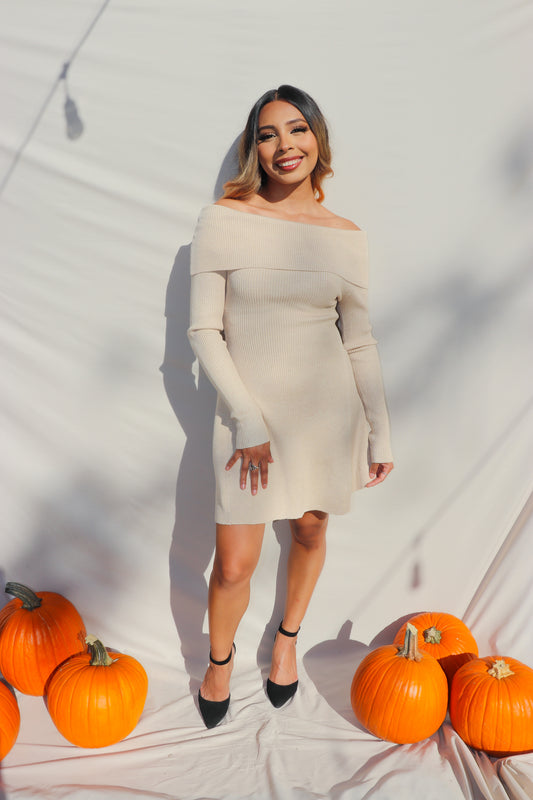 Hazel - off the shoulder sweater dress