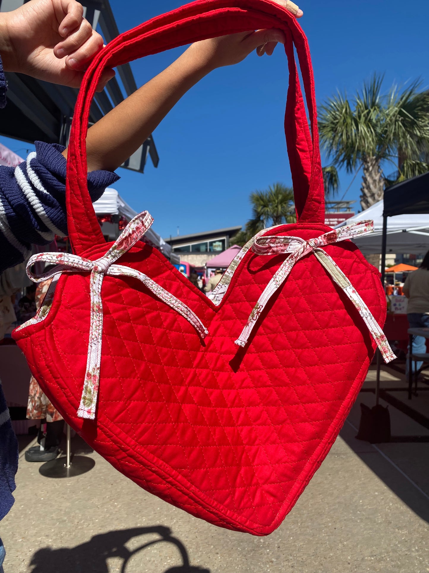 Preorder: Red heart bag with greenery and florals