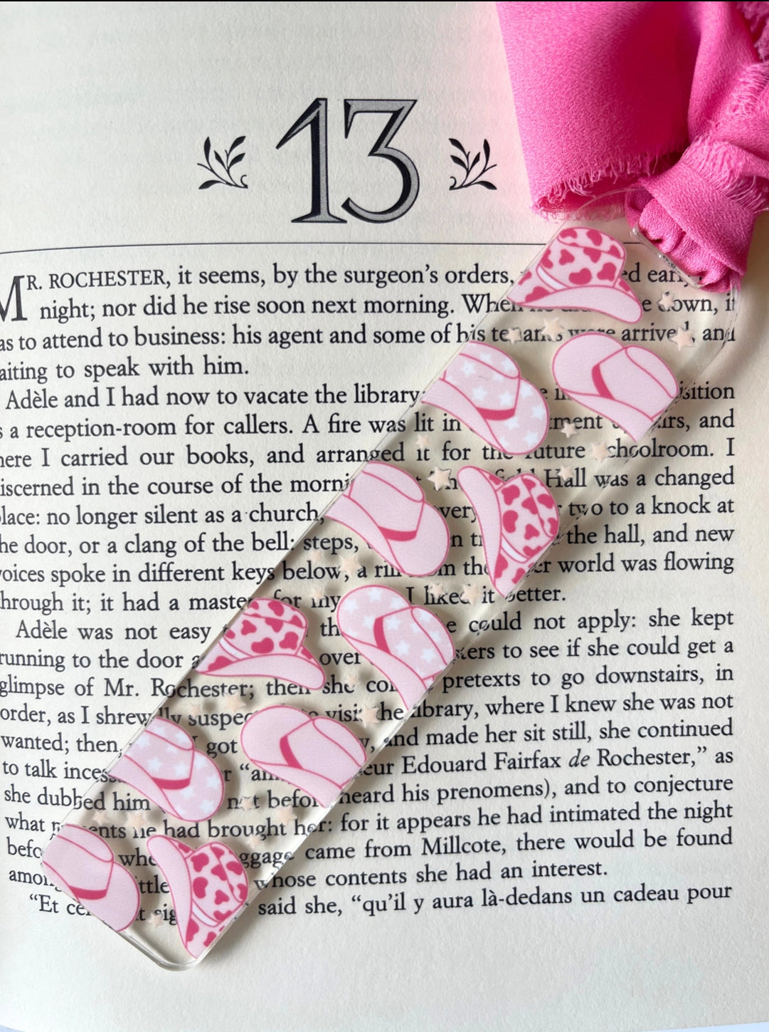 Pink cowgirl hats bookmark