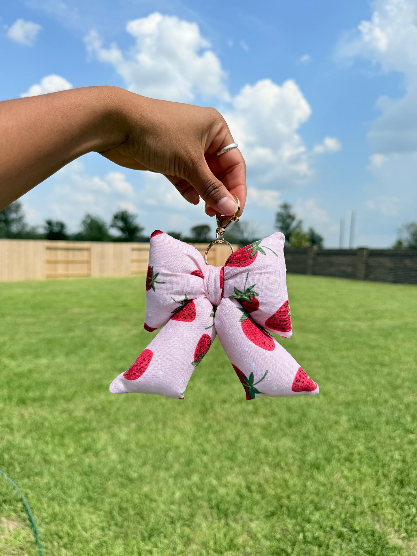 Handmade puffy bow keychains