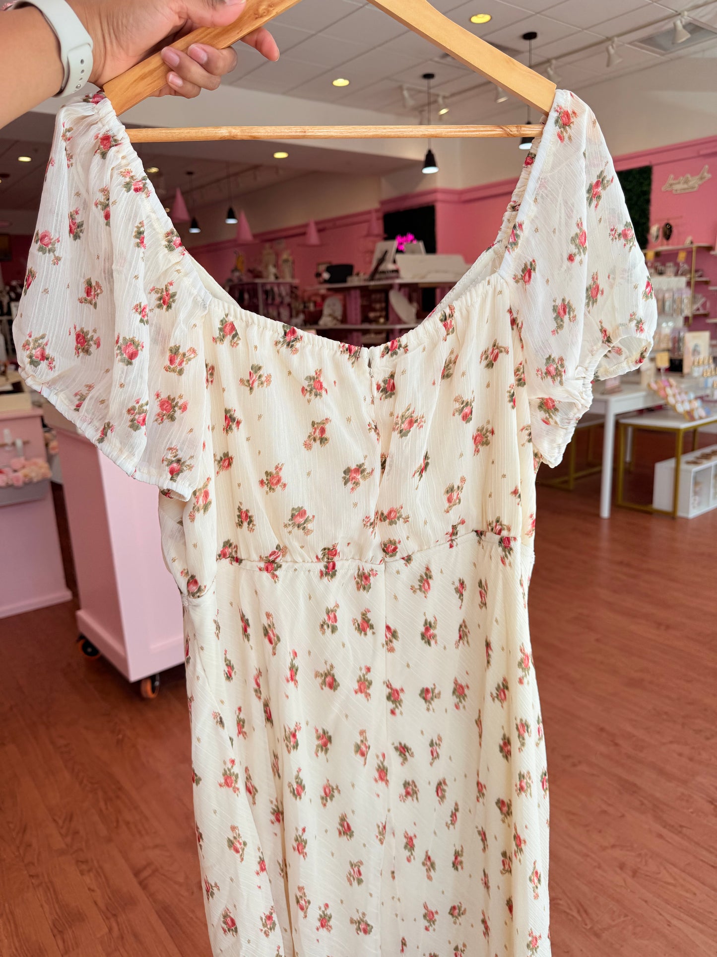 Floral print midi dress plus