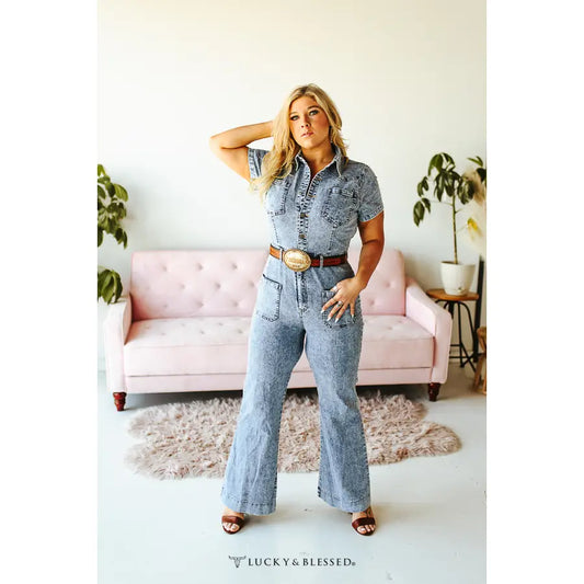 Katie denim jumpsuit-Plus