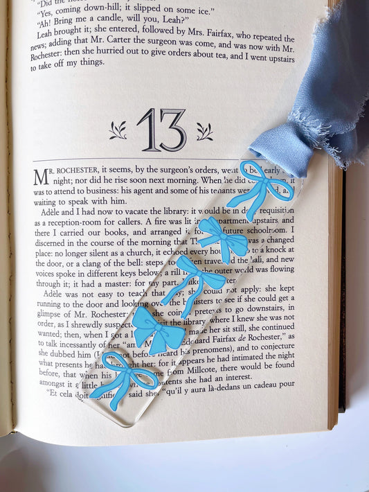 Blue bows bookmark