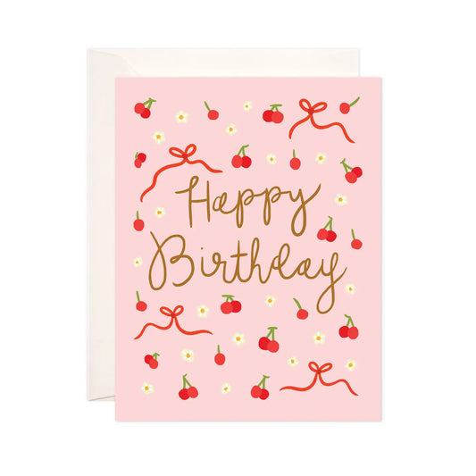 Happy birthday cherries card